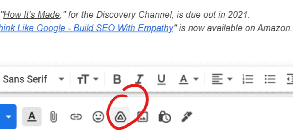 Attach files straight from Google Drive